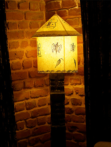 Traditional lamp at Hotel Heritage Bhaktapur